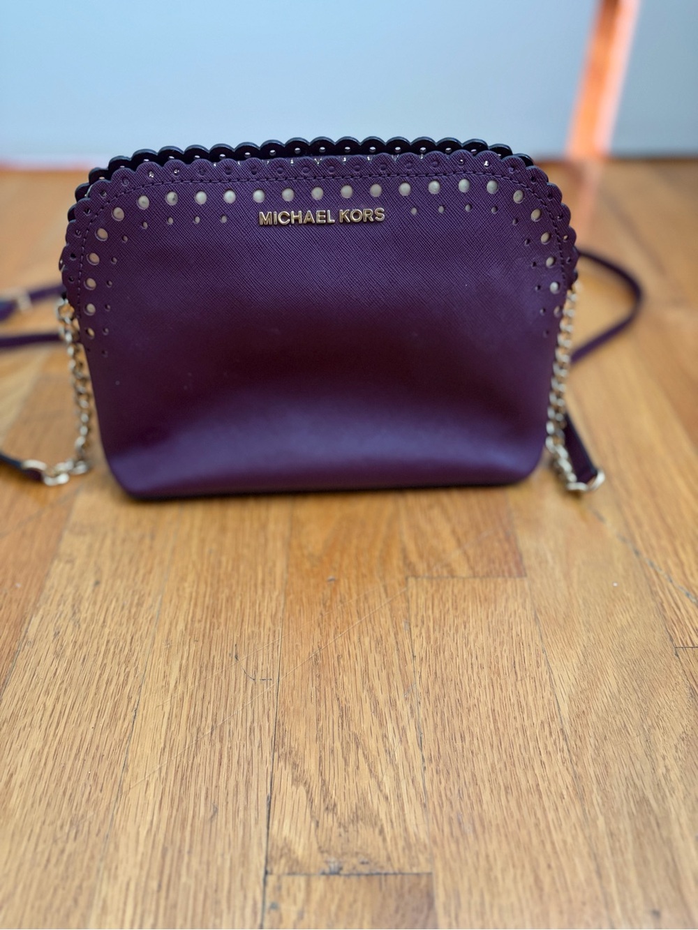 Michael Kors Plum Purple Scalloped Crossbody Bag